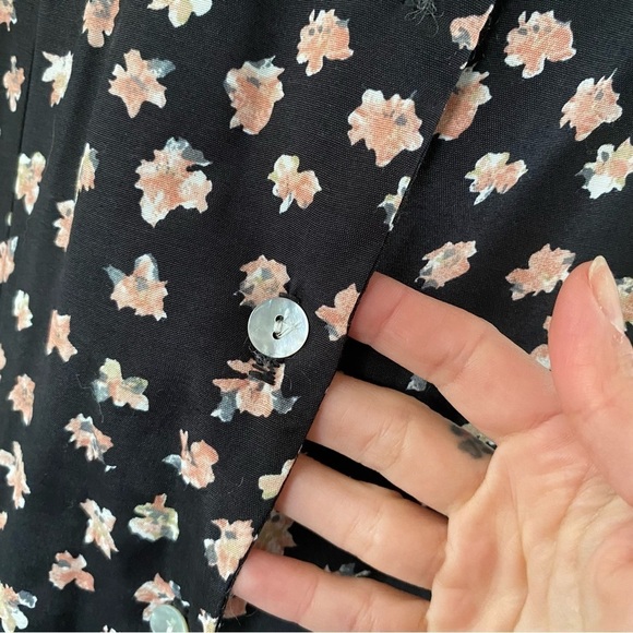 Vintage ED Michaels Melanie Drucker Floral Dress Button Down Tie Back Prairie - Picture 9 of 13